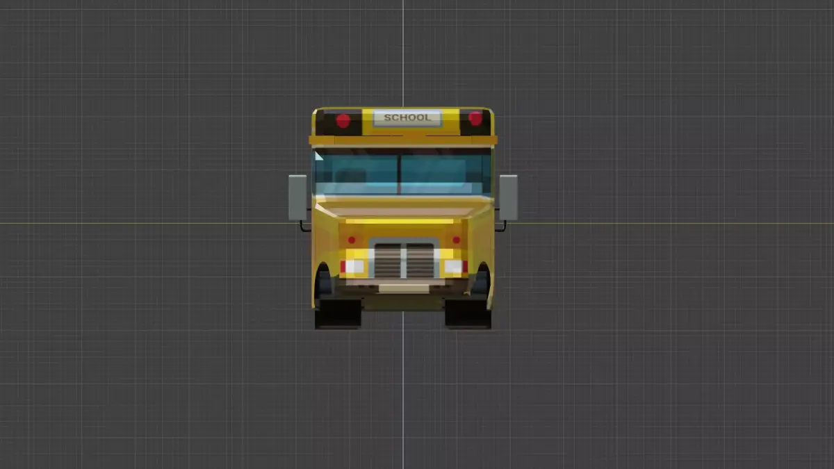 School Bus Low-poly 3D model 10