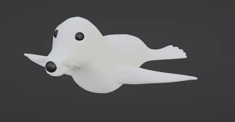 White Seal Free low-poly 3D model