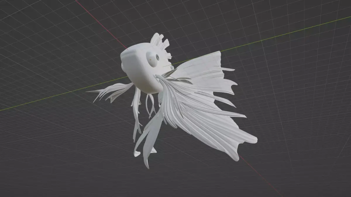 3d character fish animal  3D model