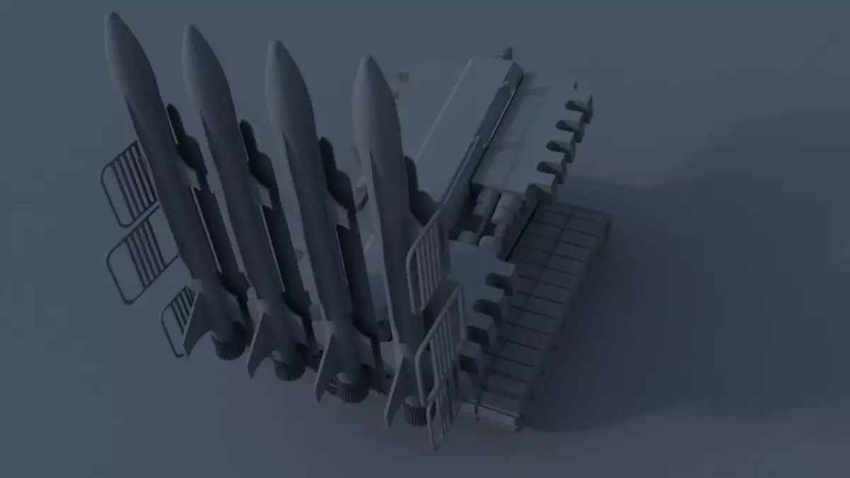Self-propelled rocket system ground air Low-poly 3D model