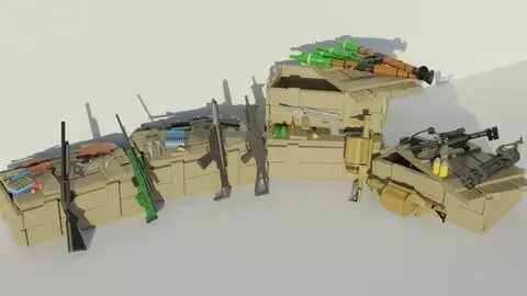 Pack Weapons low poli  Low-poly 3D model