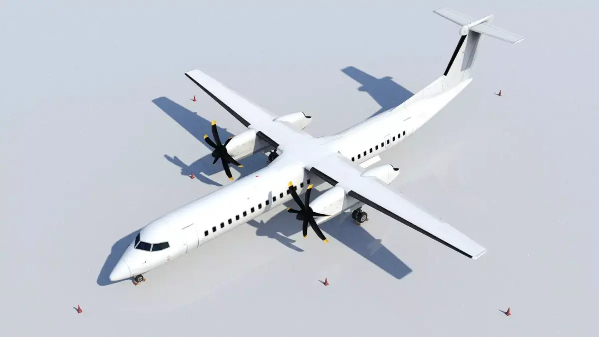 DHC-8D Q400 Low Poly Static Low-poly 3D model