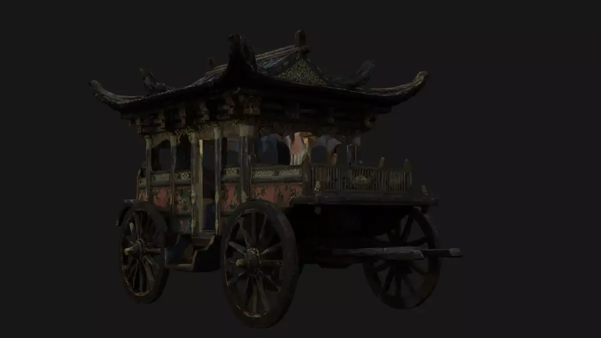 Chinese Ancient Carriage Figure  Low-poly 3D model purchase