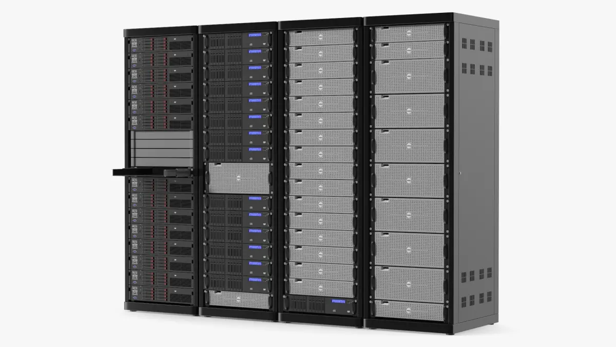 Server Rack Cabinet Array 3D model