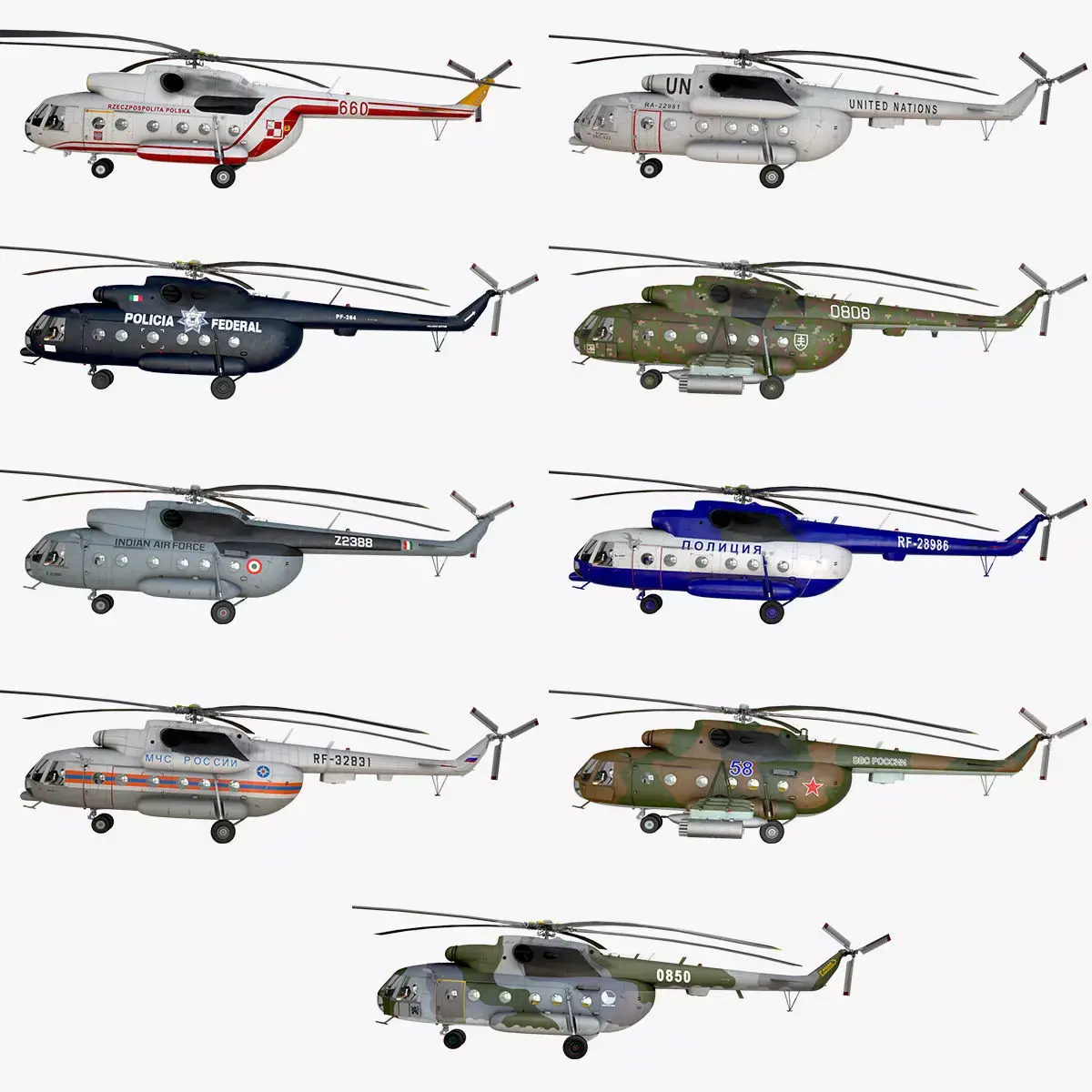 Helicopters Mil Mi-8 Collection 