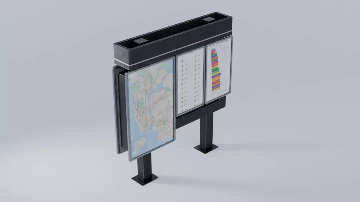 Subway Info Kiosk 4K Low-poly 3D model