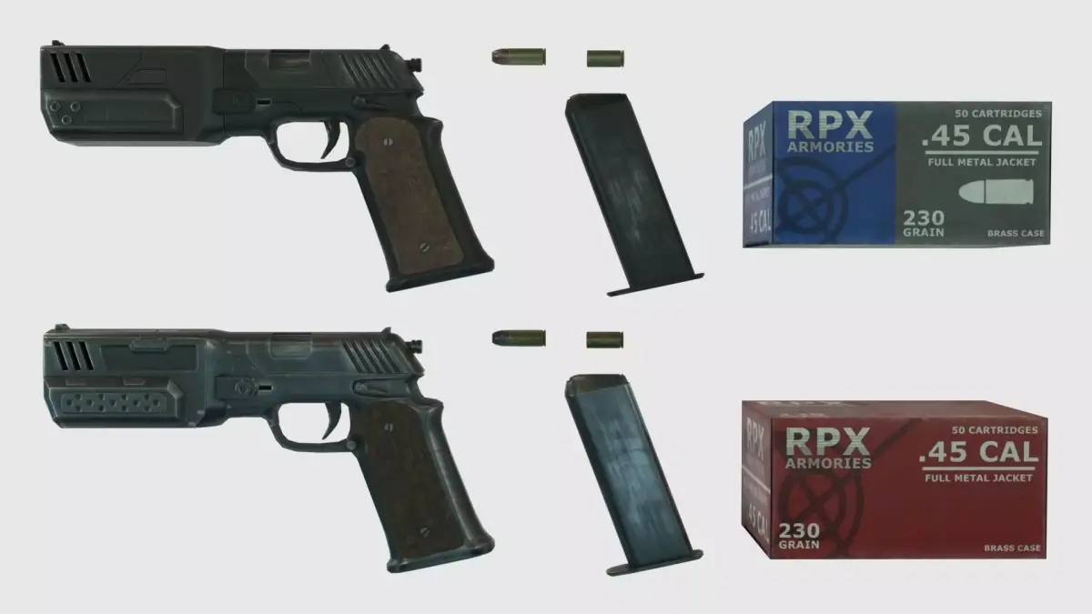 Low Poly Pistol With PBR Materials Low-poly 3D model