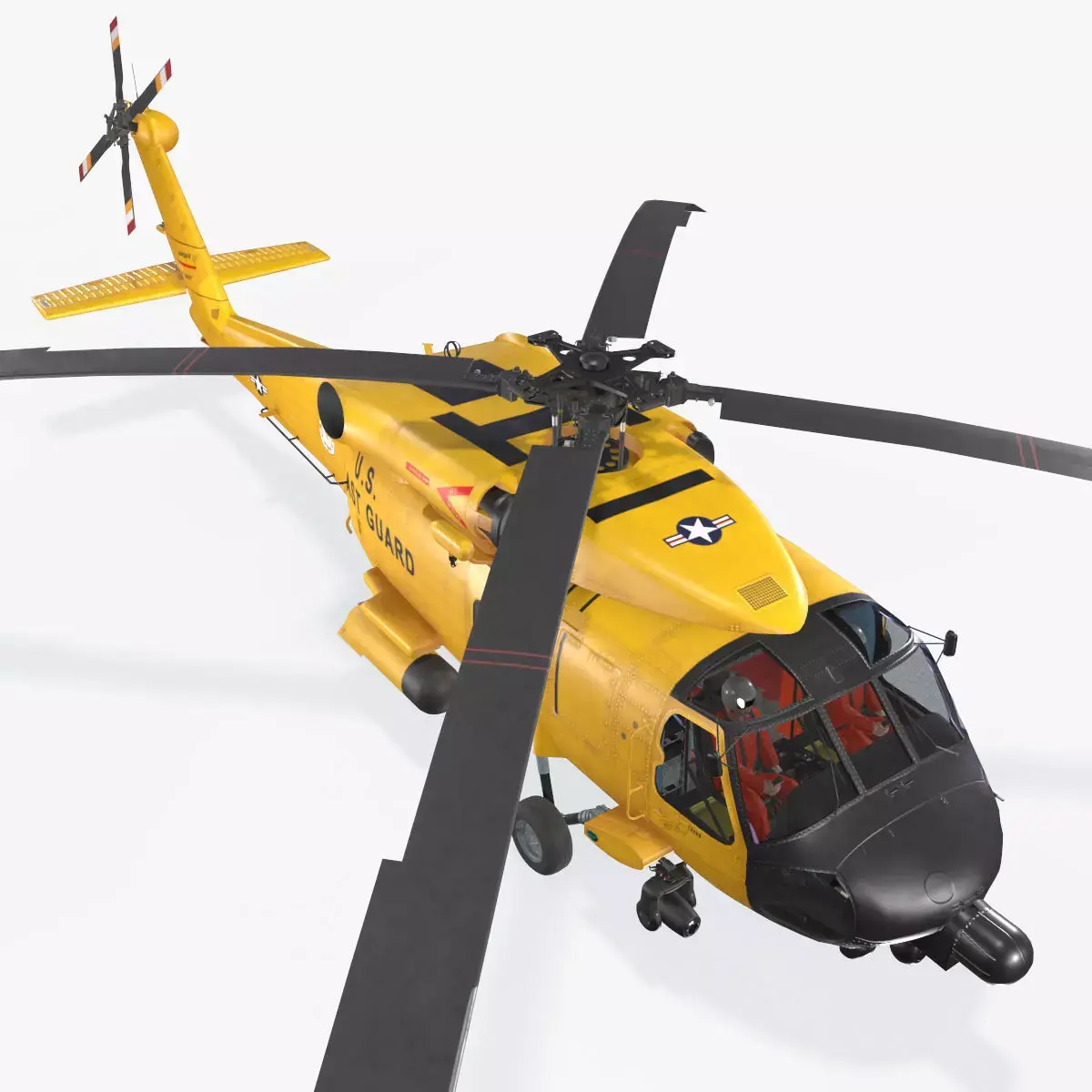 Sikorsky MH-60T Jay Hawk Basic Animation Low-poly 3D model
