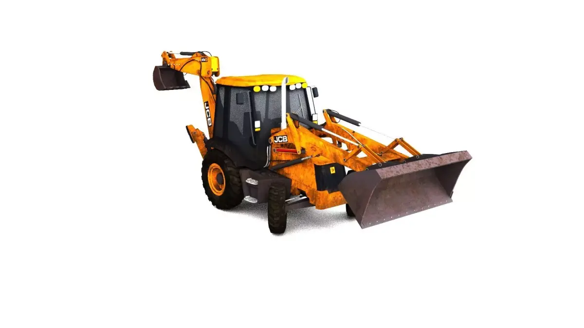 Rigged JCB 3D model