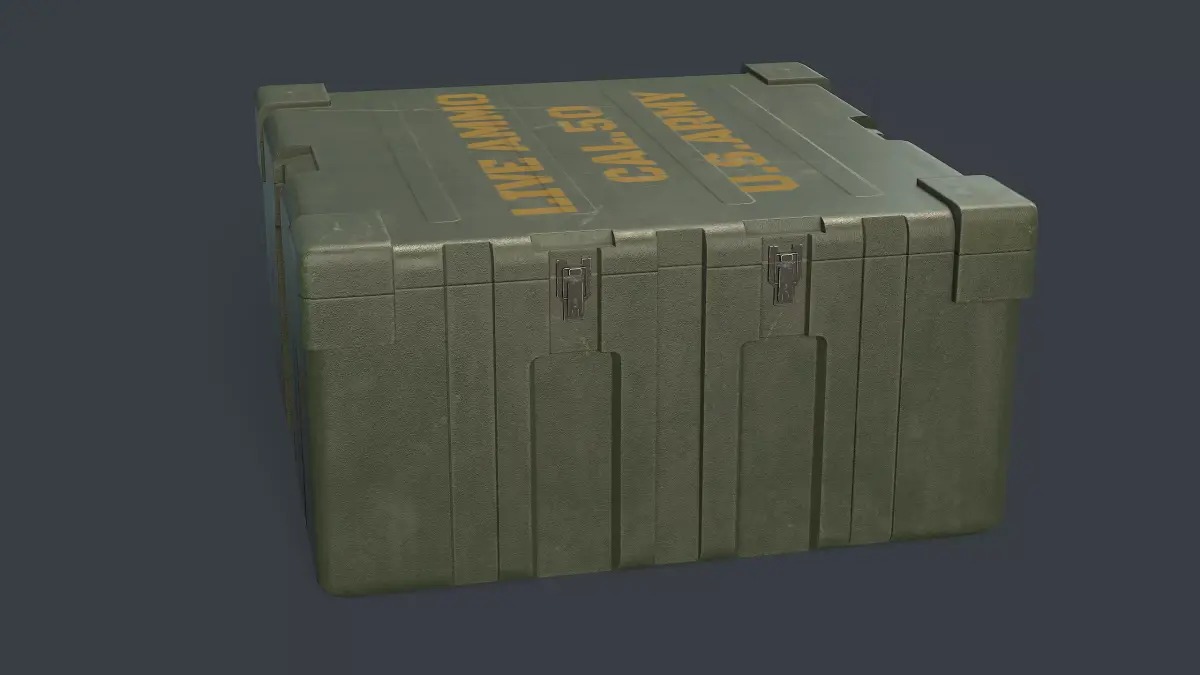 Military box low poly Low-poly 3D model
