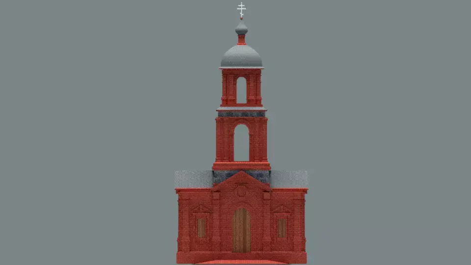 The Old Russian Basilica Low-poly 3D model