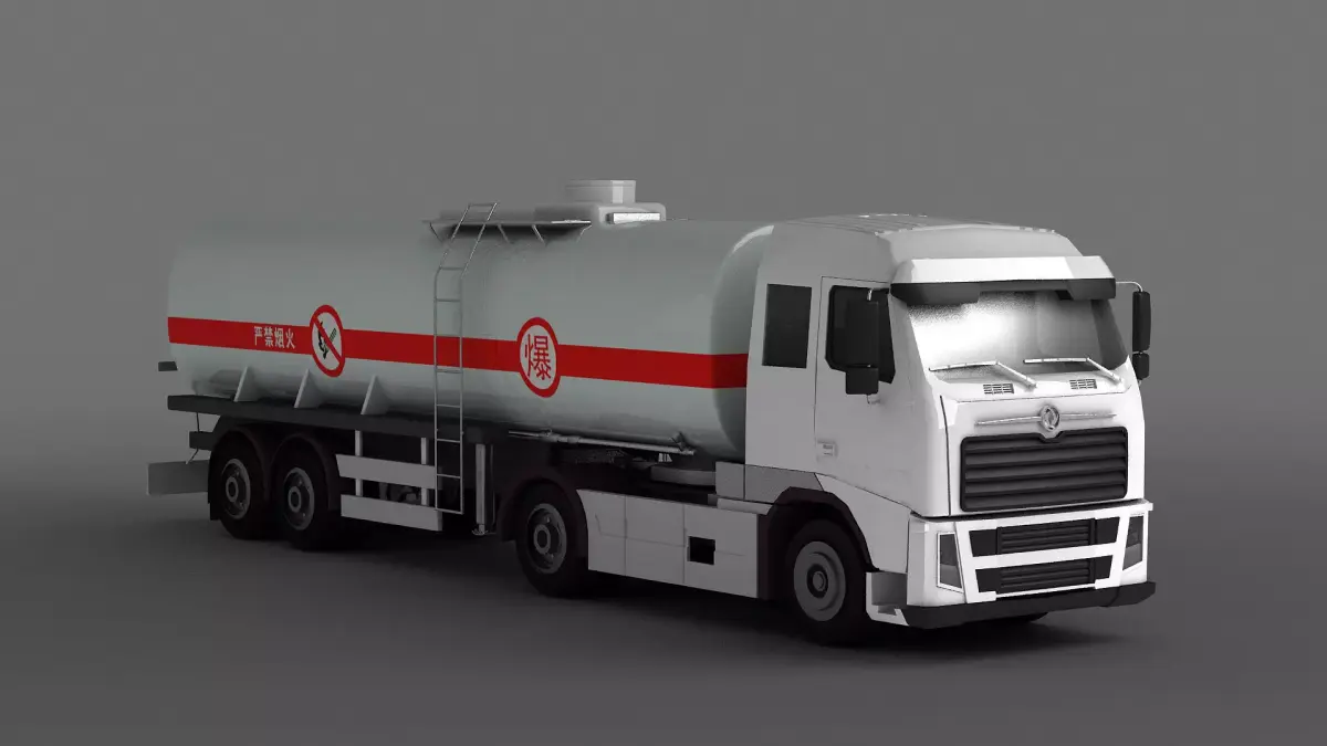 semitruck trailer tank fuel cistern heavy-duty tractor lorry  3D model