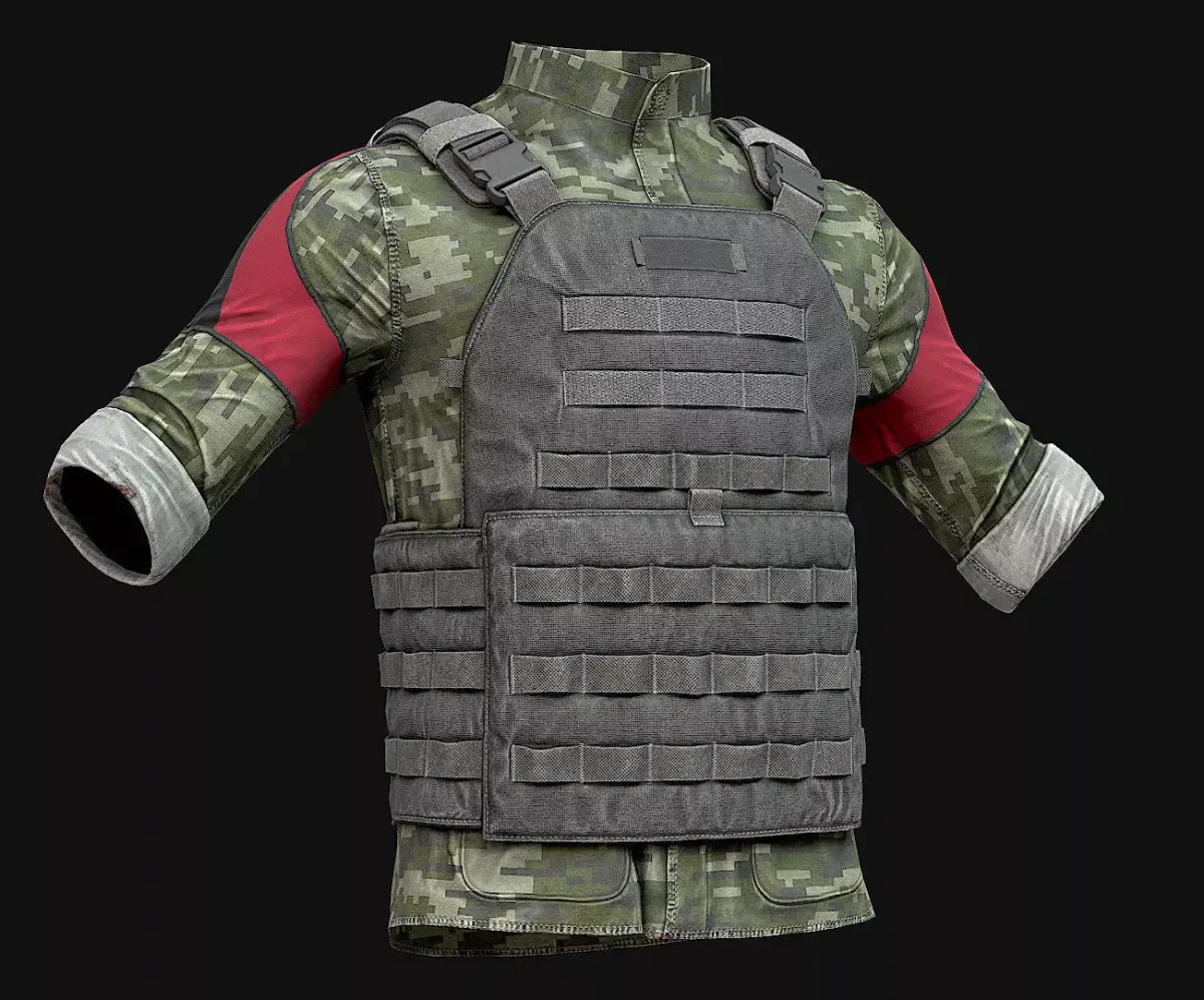 Military Vest Low-poly 3D model get