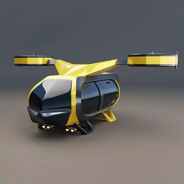Flying taxi concept Low-poly 3D model