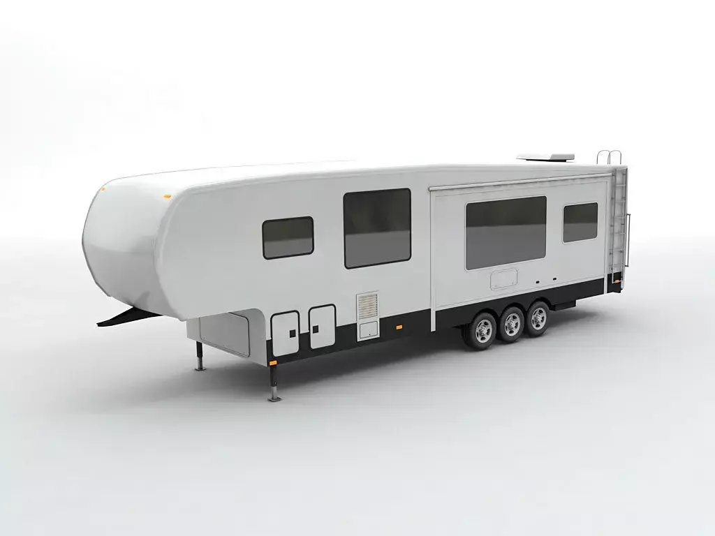Fifth Wheel Travel Trailer Toy Hauler 3-Axle 3D model