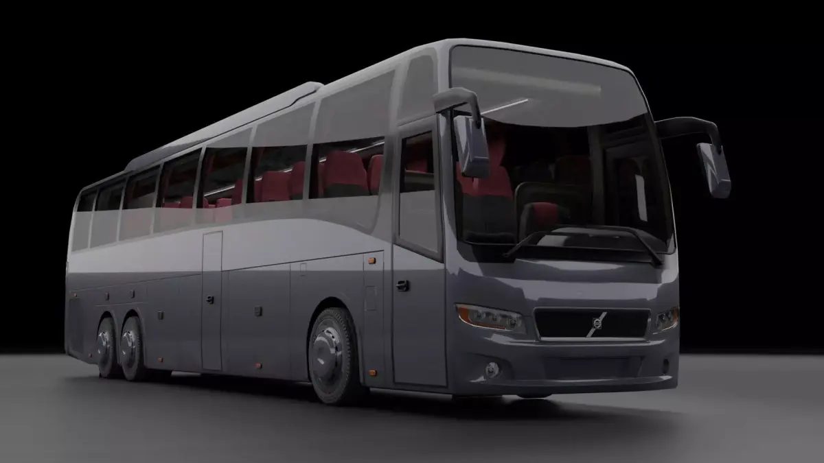 Bus Volvo 9800 Low-poly 3D model