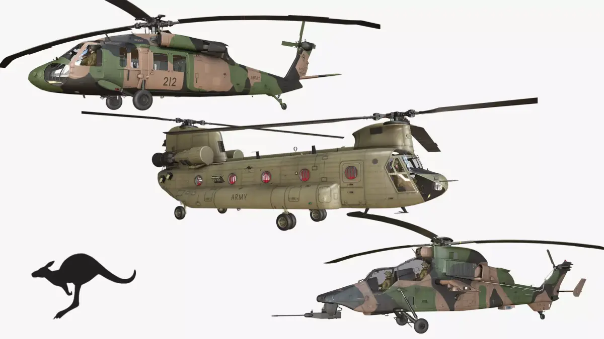 Australian Army Helicopters Collection Low-poly 3D model