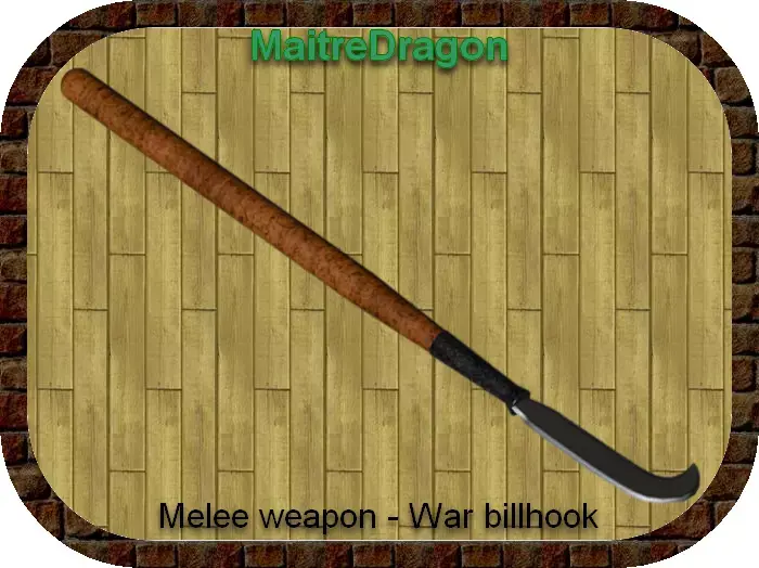Melee weapon - War billhook Free low-poly 3D model