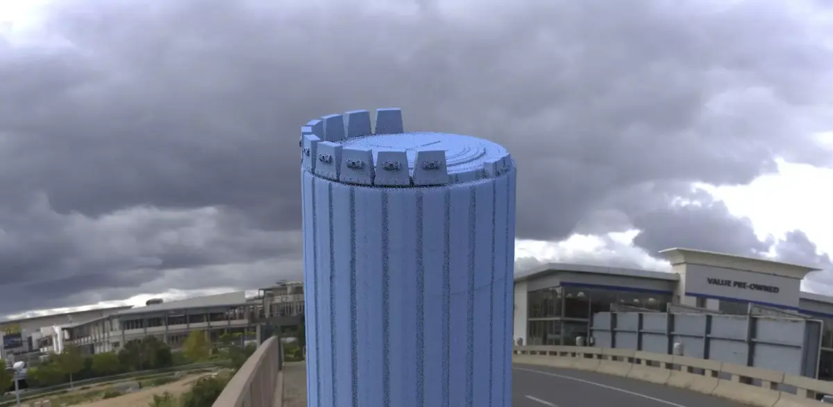 Helipad tower on cloudy day 3D model