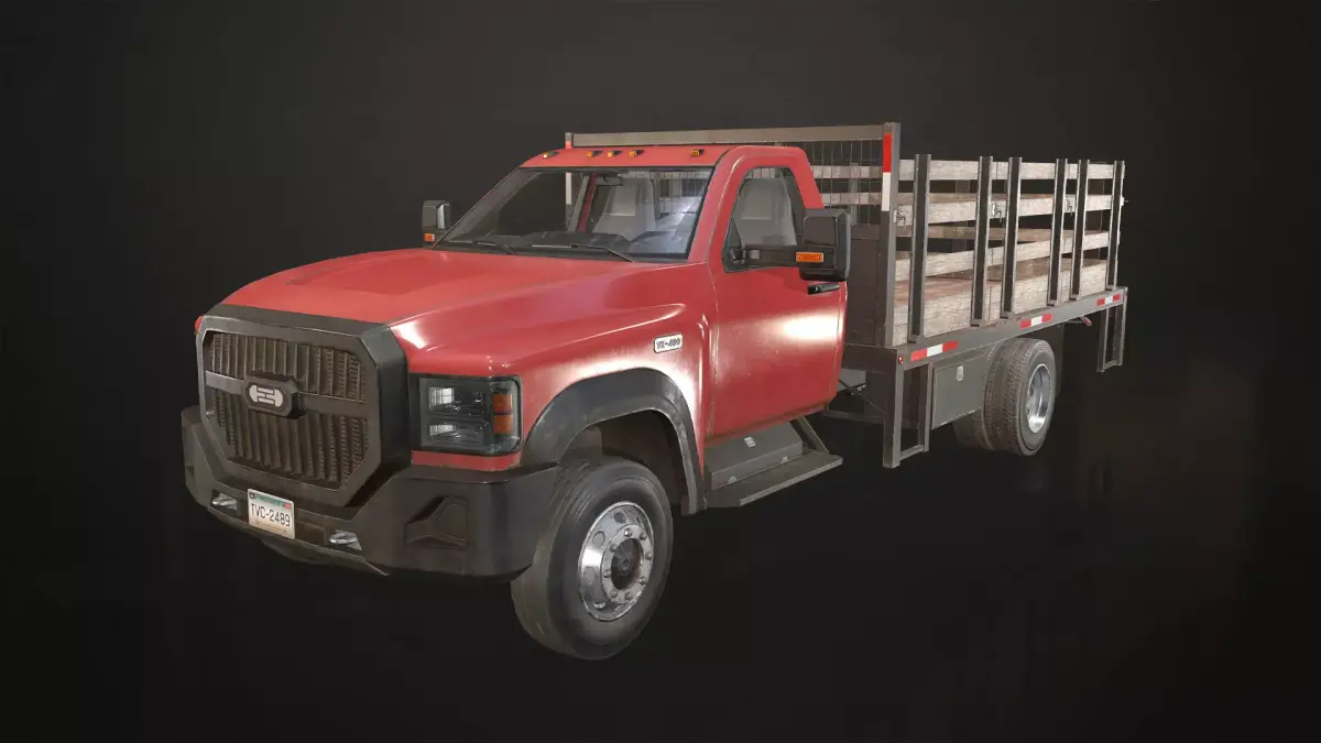 Medium Duty Truck VX400 - Stake Bed Low-poly 3D model