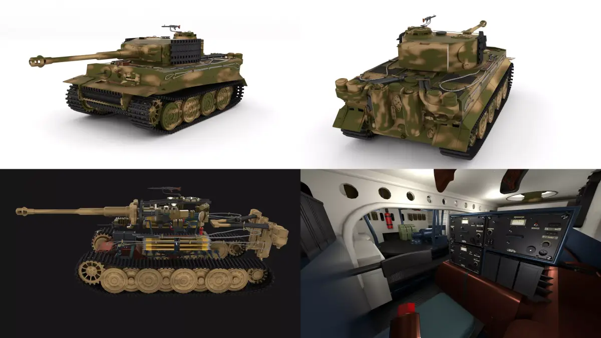 Panzer Tiger Tank Late 1944 v2 with interior 3D model