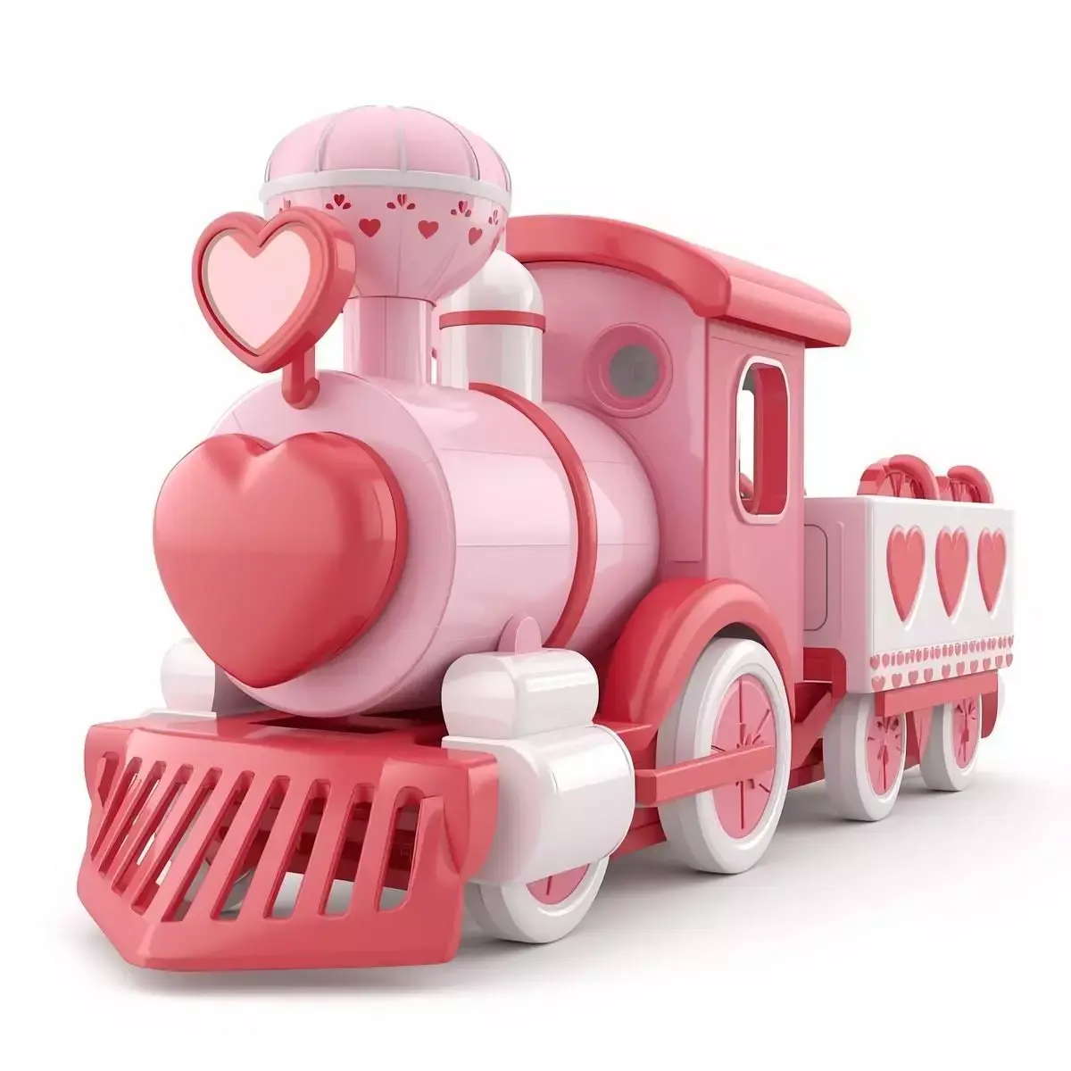 Stylized 3D Valentine  Train Model Low-poly 3D model purchase