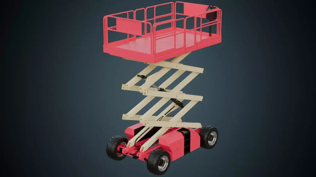 Scissor Lift 2 Basic Low-poly 3D model