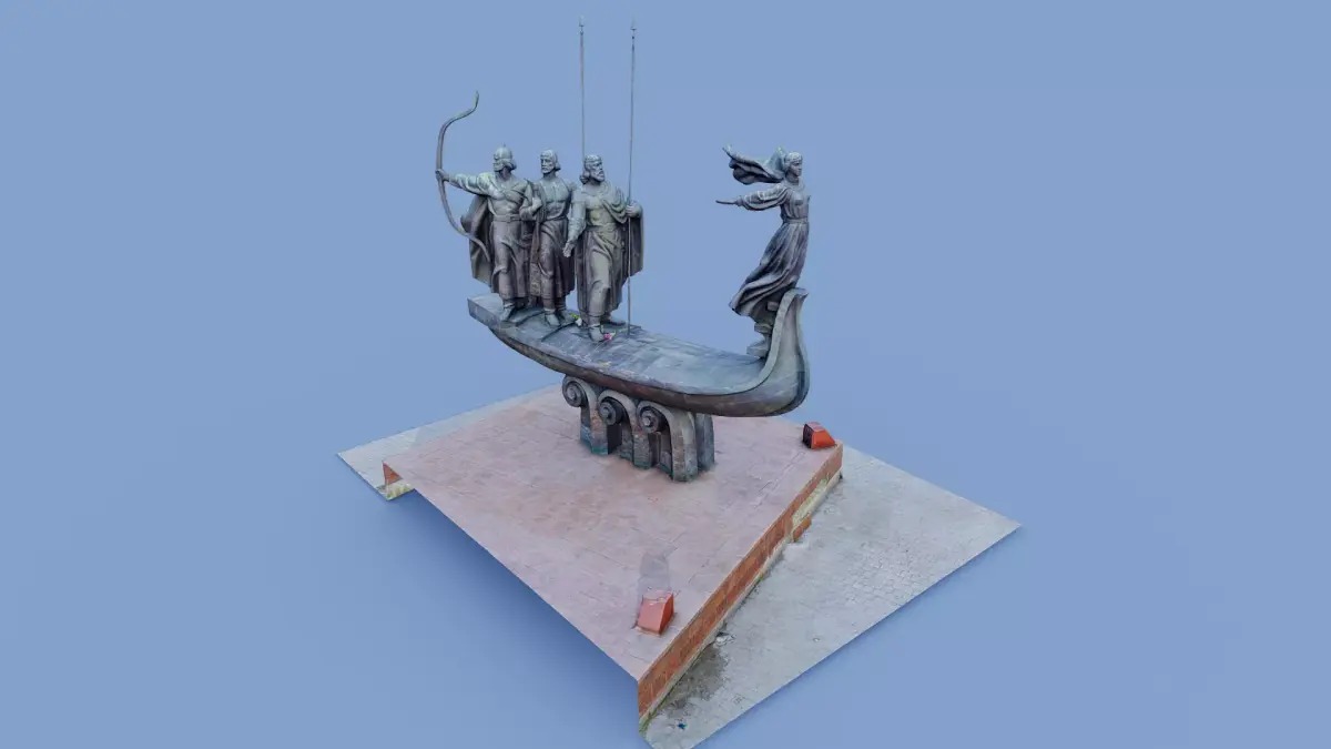 3D Monument to Founders of Kyiv - Kyiv Ukraine 3D model