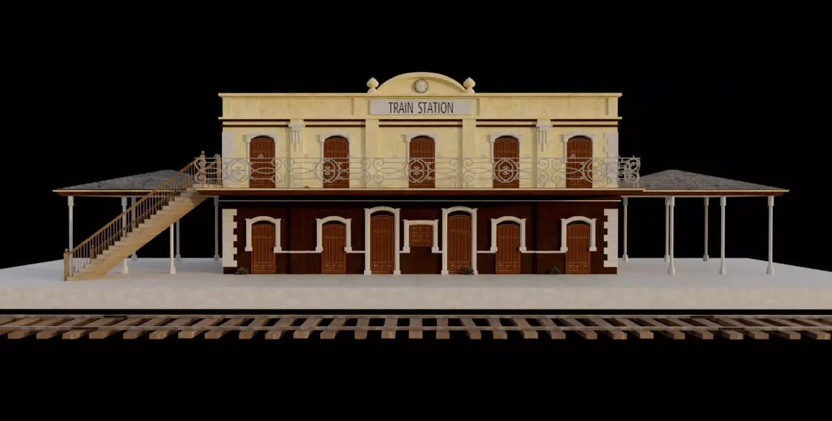Colonial Metro Train Station and Waiting Area 3D model