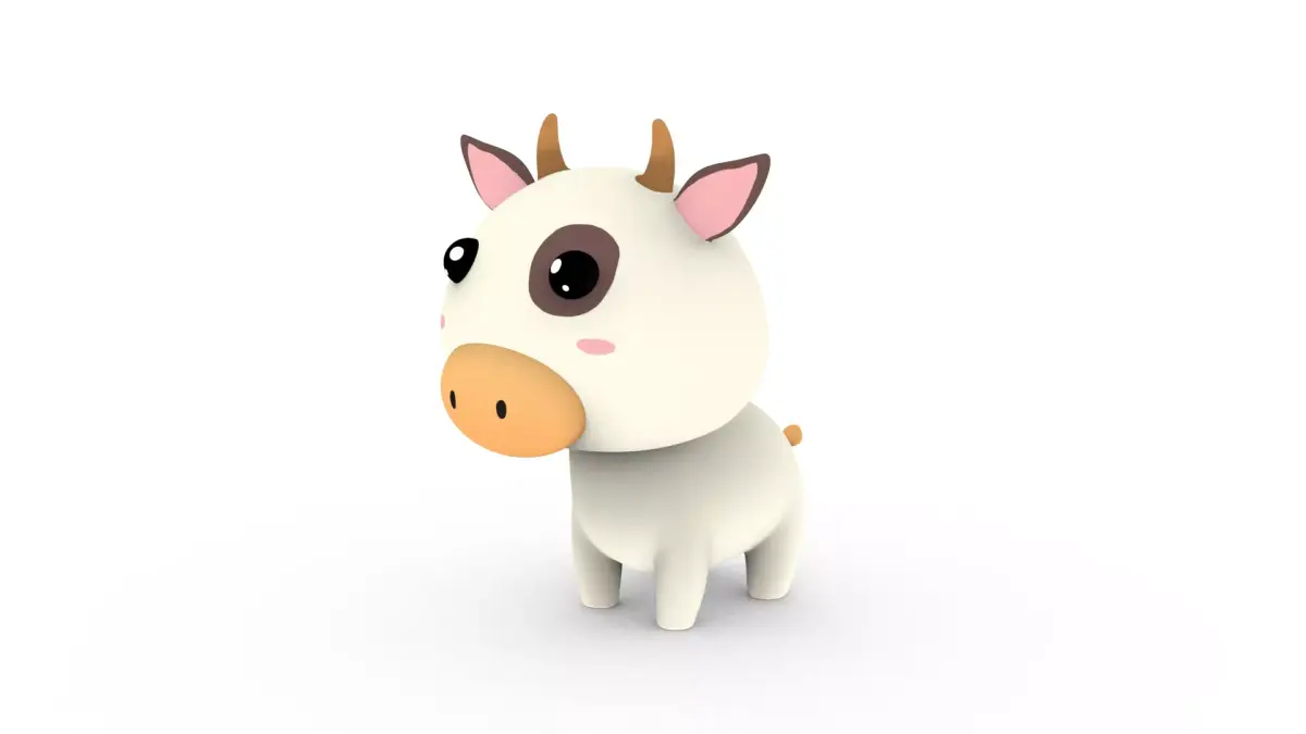 Cartoon Cow v001 character 3D model