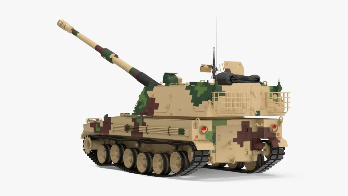 Self Propelled Howitzer K9 Thunder Rigged 3D model