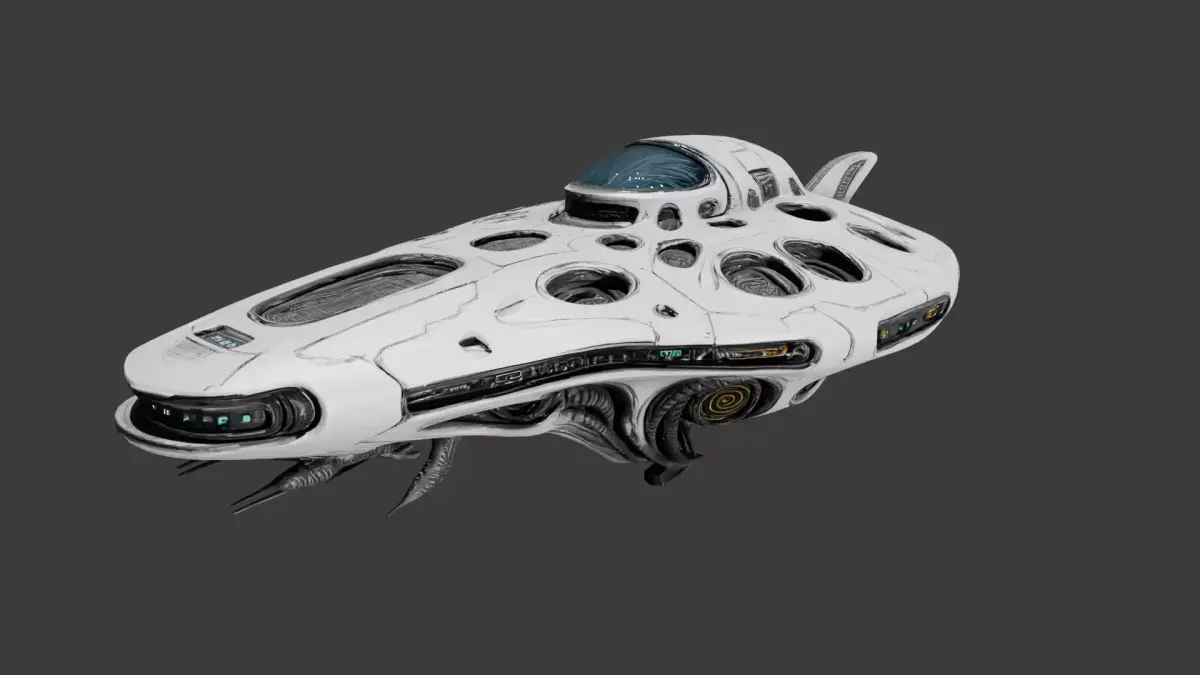 Organic Futuristic UFO Spaceship 3D Model 3D model