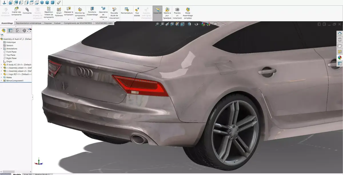 Audi Rs7 3D Model Native files Solidworks 3D model