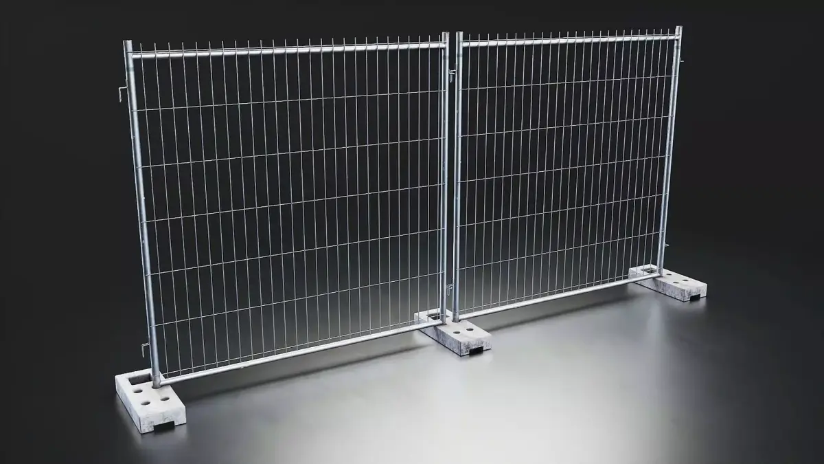 Construction Site Metal Fence 3D Model Low-poly 3D model