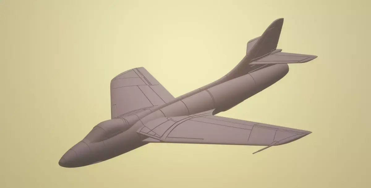 HAWKER HUNTER F1 AND F2 1-72 SCALE HIGHLY DETAILED MODEL 3D print model