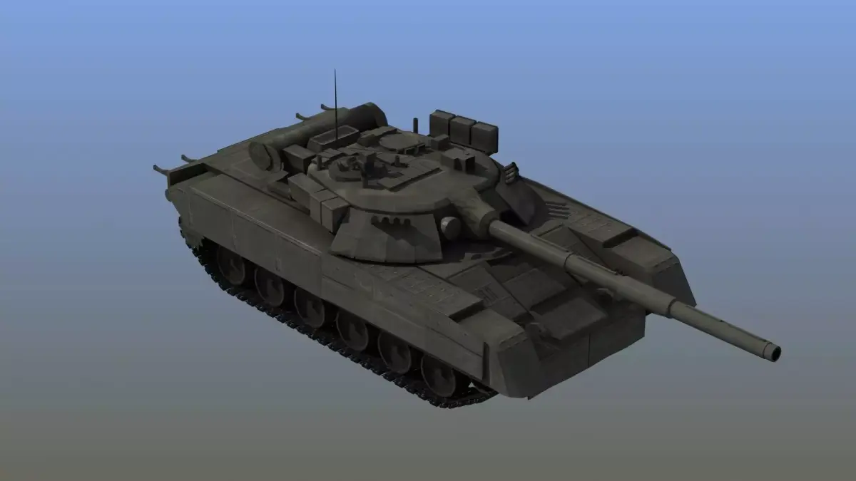T80 Tank Low-poly 3D model