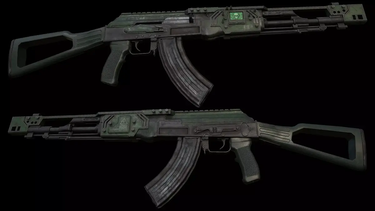 AK47 CyberShot and Shadow Rage SciFi Assaultrifle Low-poly 3D model