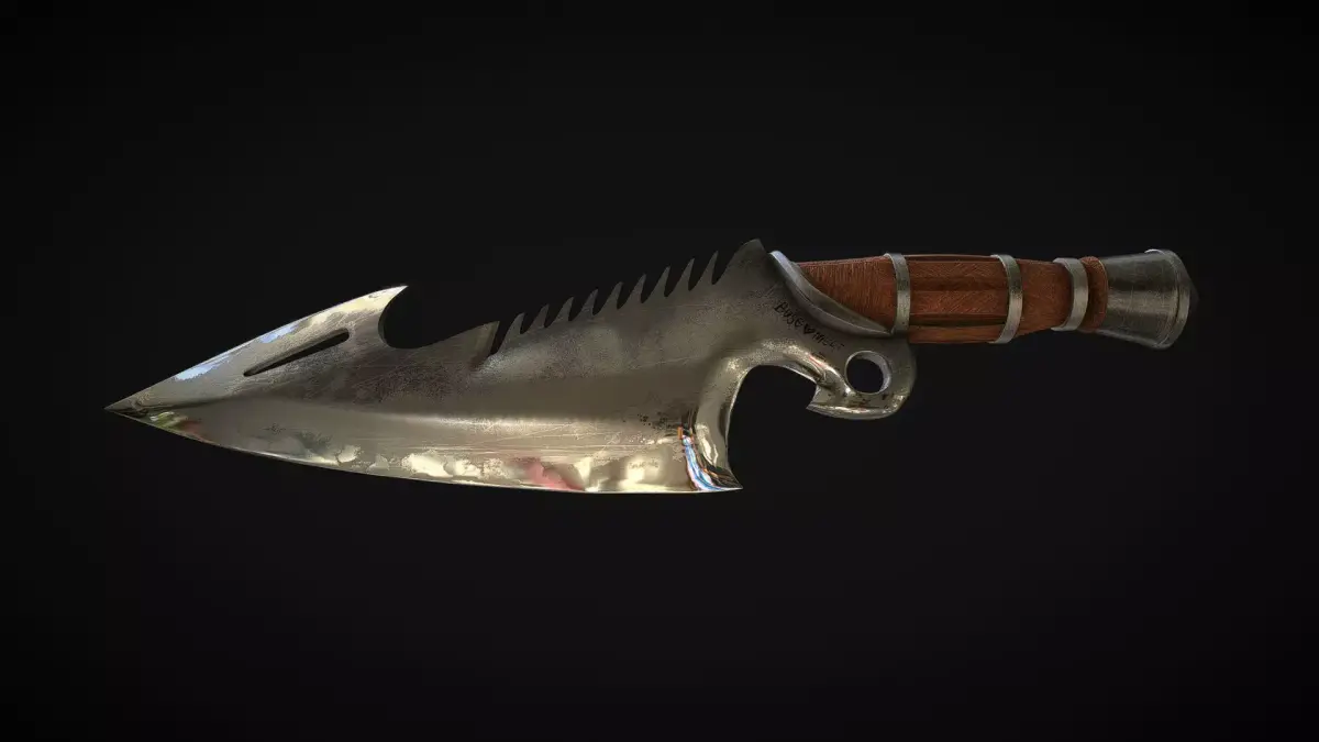 Vintage Pirate Knife Low-poly 3D model