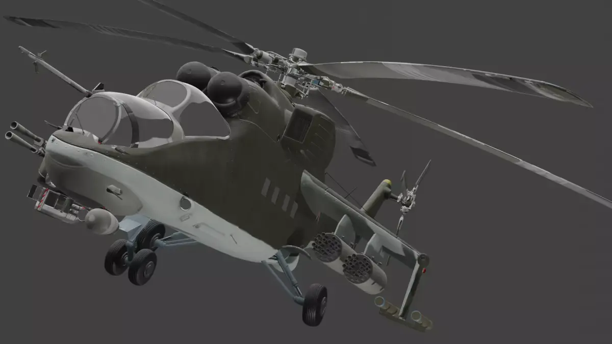 Mi-24V Hind Military Helicopter 3D model