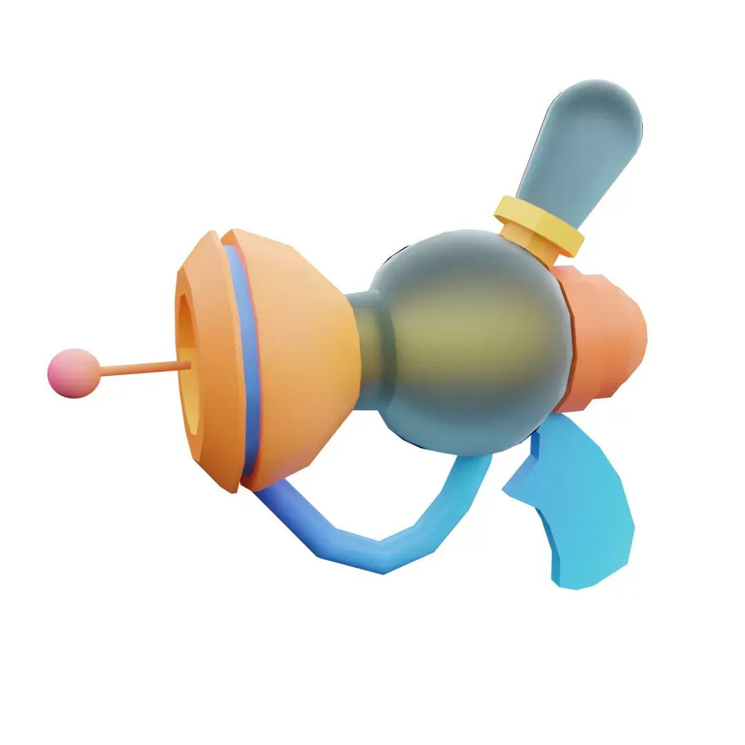 Cartoon Gun Model Low-poly 3D model