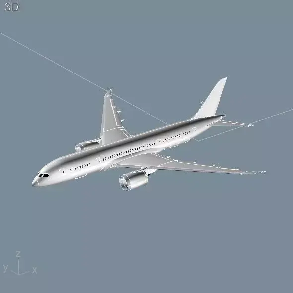 Boeing 787-8 comercial aircraft cad model 3D model
