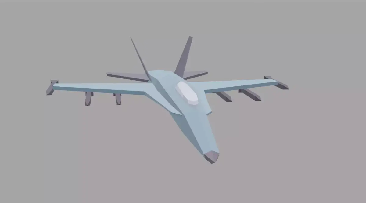 F-18 Fighter Jet Low-poly 3D model