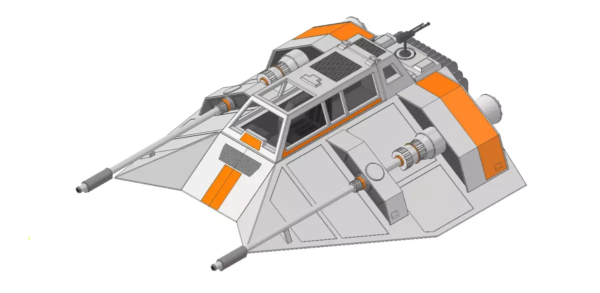 Starwars  Snowspeeder scale 1 in 87 3D print model 3D print model
