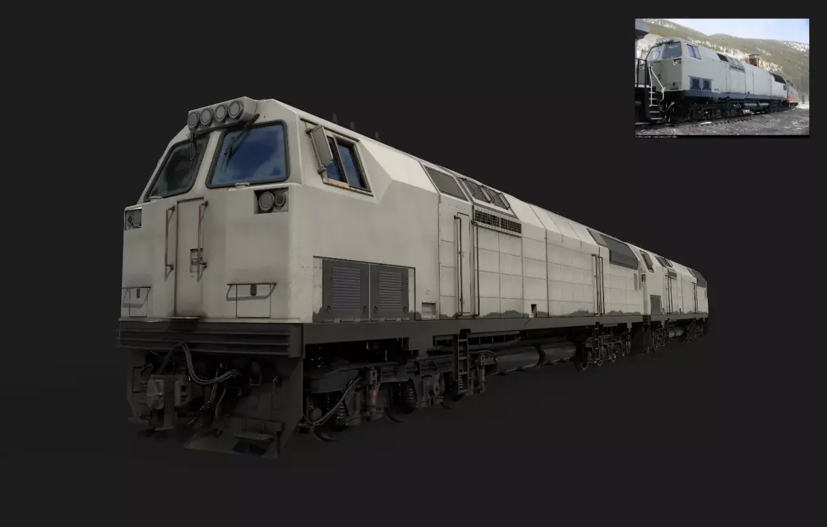 General Electric NJ2 diesel locomotive Low-poly 3D model