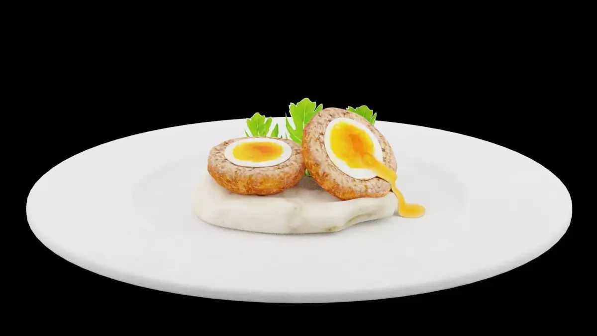 Crispy Scotch Eggs Low-poly 3D model