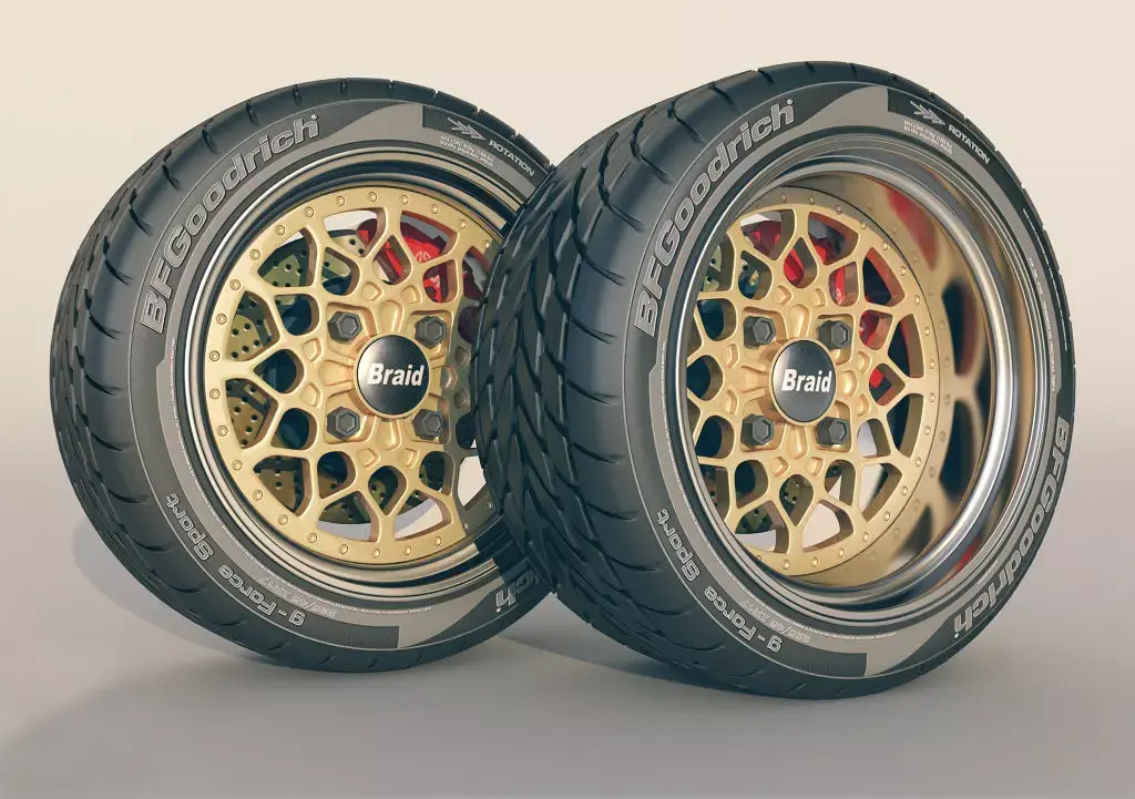 Braid 4RC  wheel set - front and rear 3D model