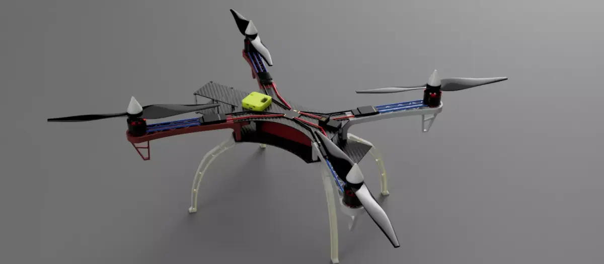 Alien 450 Quadcopter Low-poly 3D model