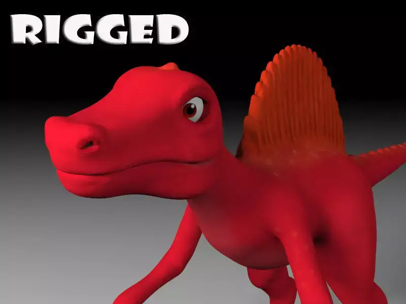 Cartoon spinosaurus Low-poly 3D model