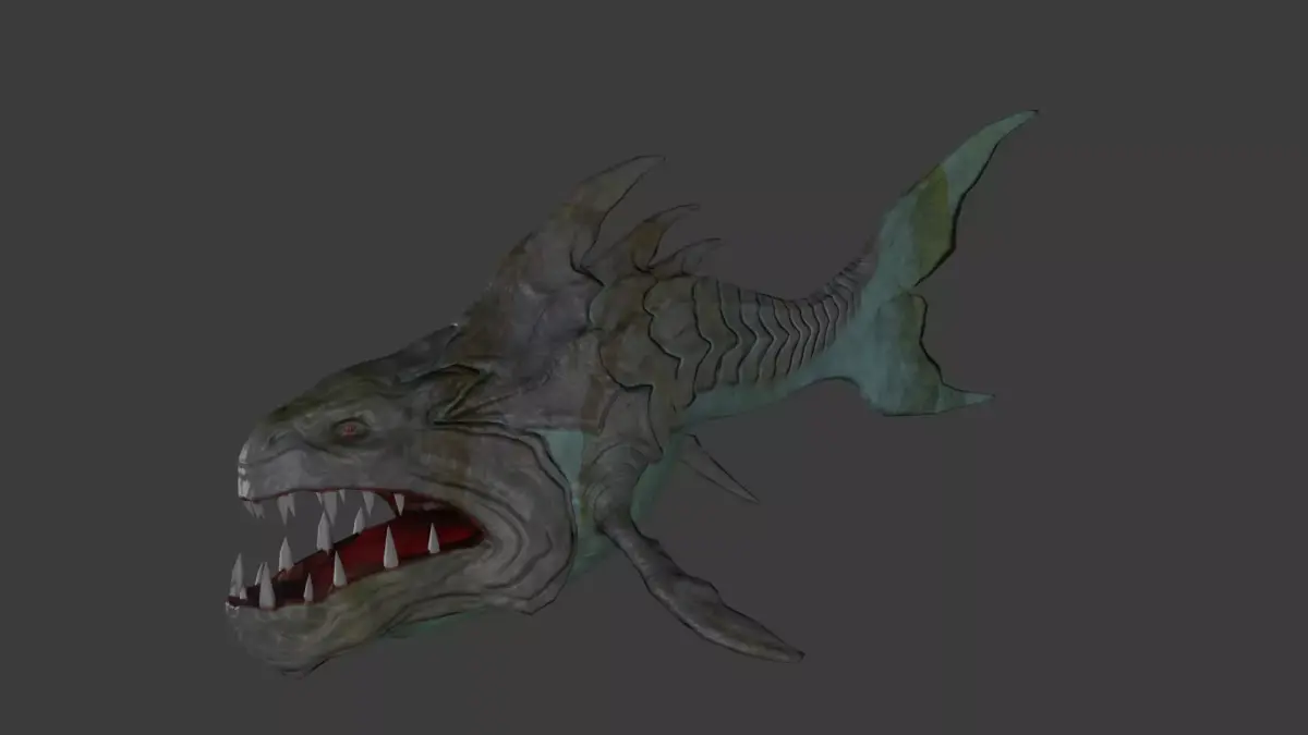Fish monster  PBR Low-poly 3D model