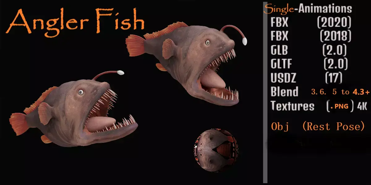 Angler Fish Low-poly 3D model